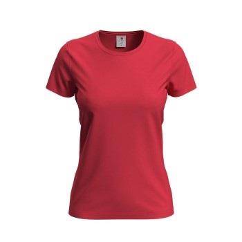 Stedman Comfort-T Crew Neck T-shirt Rot Baumwolle Small Damen