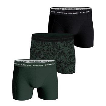 Björn Borg 3P Cotton Stretch Boxer 1565 Schwarz/Grün Baumwolle Medium ...