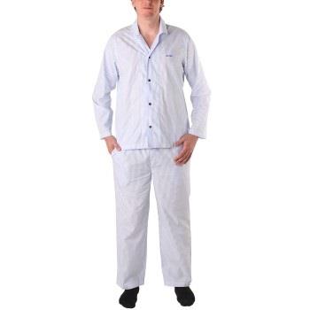 BOSS Cotton Stripe Long Pyjama Blau/Weiß Baumwolle Medium Herren