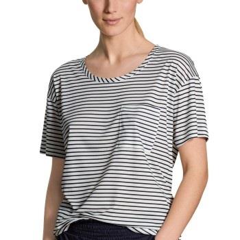 Calida Circular Sleep T-shirt Weiß/Marine Tencel Small Damen