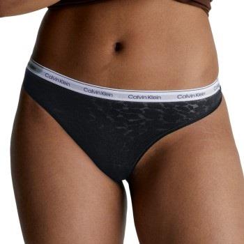 Calvin Klein Lace Thong Schwarz Polyamid Small Damen