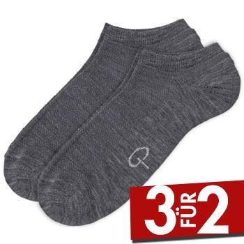 Pierre Robert 2P Wool Low Cut Socks Grau Gr 37/40