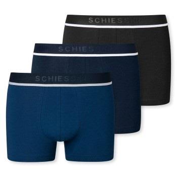 Schiesser 3P Organic Cotton Woven Boxer Brief Schwarz/Blau Baumwolle S...