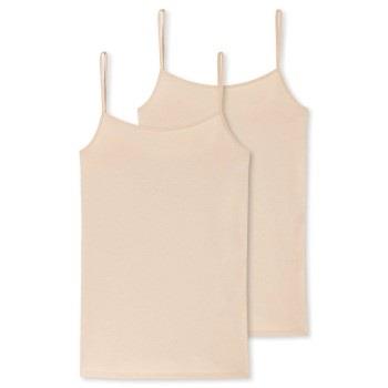 Schiesser 2P 95-5 Organic Cotton Spaghetti Top Beige Ökologische Baumw...