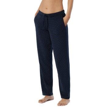 Schiesser Mix and Relax Jersey Long Lounge Pants Blau Muster Baumwolle...