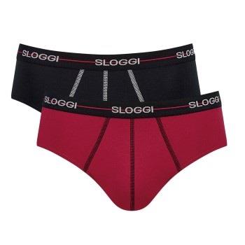 Sloggi 2P For Men Start Midi Rot/Schwarz Baumwolle Small Herren