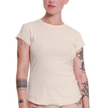 Sloggi GO Ribbed T Shirt Crème Baumwolle Small Damen