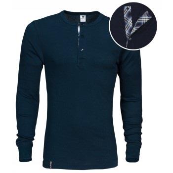 Dovre Organic Cotton Grand Dad Rib Shirt Marine Ökologische Baumwolle ...