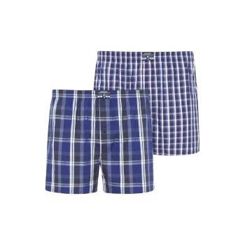 Jockey 2P Woven Boxer Shorts Marine kariert Baumwolle Small Herren