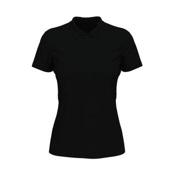 Stedman Lux Short Sleeve Polo For Women Schwarz Baumwolle Small Damen