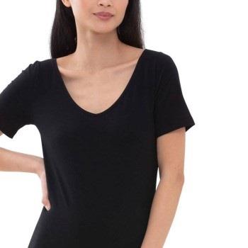 Mey Superfine Organic V-Neck T-Shirt Schwarz Baumwolle 38 Damen