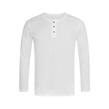 Stedman Shawn Henley Long Sleeve For Men Weiß Small Herren