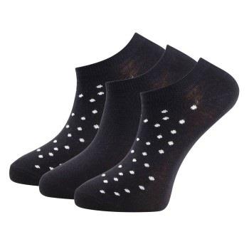 Trofe Cotton Dot Sneaker Socks 3P Schwarz Gr 39/42 Damen