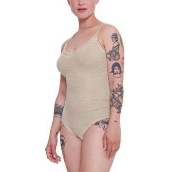 Sloggi GO Ribbed Bodysuit Elfenbein Baumwolle Small Damen