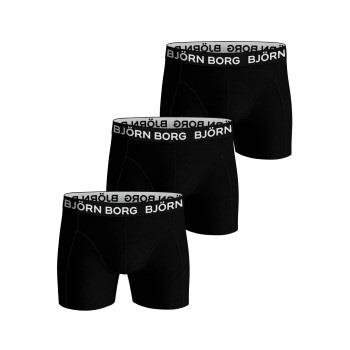 Björn Borg 3P Cotton Stretch Boxer 1721 Schwarz Baumwolle Small Herren