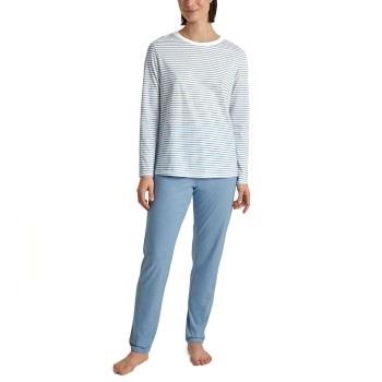 Calida Cotton Stripes Long Pyjama Hellblau gestreift Baumwolle Small D...