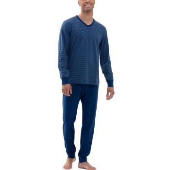 Mey Cardwell V Neck Pyjama Dunkelblau Baumwolle 50 Herren