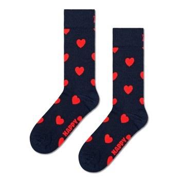 Happy Sock Heart Sock Marine gemustert Baumwolle Gr 41/46