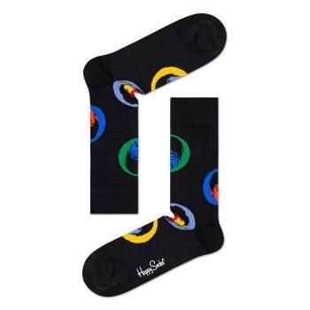 Happy Socks Beatles Bright Spot Sock Schwarz gemustert Baumwolle Gr 41...