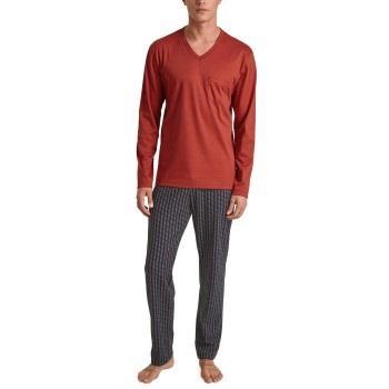 Calida Relax Streamline 5 Pyjama Rot Muster Baumwolle Small Herren