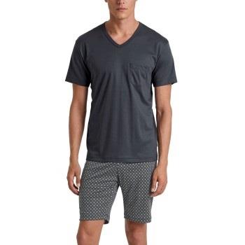 Calida Relax Swiss Edition Short Pyjama Anthrazit Baumwolle Small Herr...