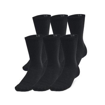 Under Armour 6P Essential Crew Socks Schwarz Polyester Medium