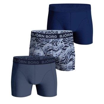 Björn Borg 3P Cotton Stretch Boxer 1721 Blau Muster Baumwolle Large He...