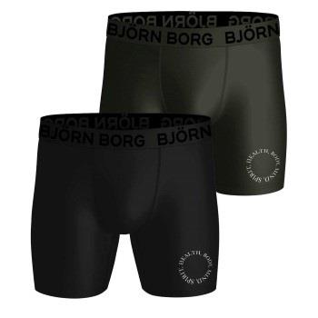 Björn Borg 2P Performance Boxer 1727 Schwarz Polyester Medium Herren