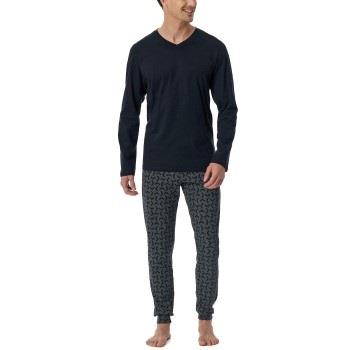 Schiesser Casual Essentials Long Sleeve Pyjamas Dunkelblau Baumwolle 5...