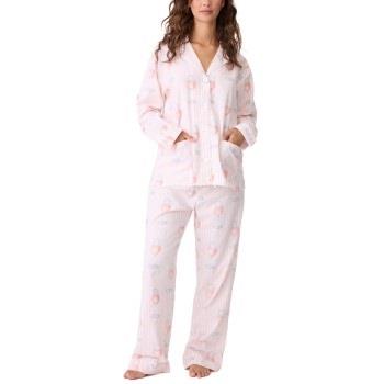 PJ Salvage Long Sleeve Flannel Pyjama Hellrosa Baumwolle Small Damen