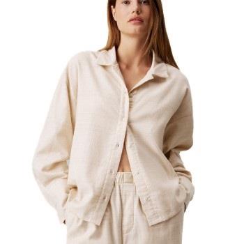 Calvin Klein LS Button Down Beige Baumwolle Medium Damen