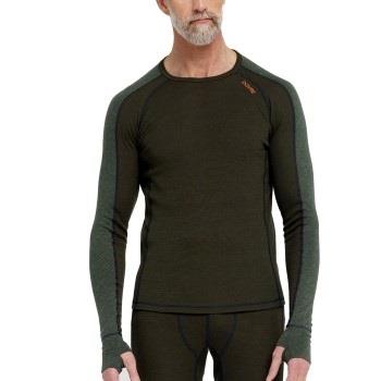 Dovre Jacquard Baselayer Armeegrün Wolle Small Herren