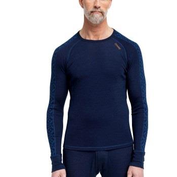 Dovre Jacquard Baselayer Marine Wolle Small Herren