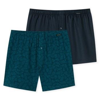 Schiesser 2P Boxershorts multipack Blau Muster Baumwolle Small Herren