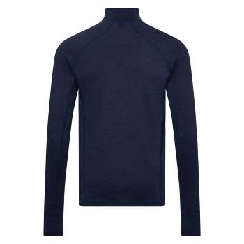 Dovre Wool Zip Single Jersey Marine Wolle Small Herren