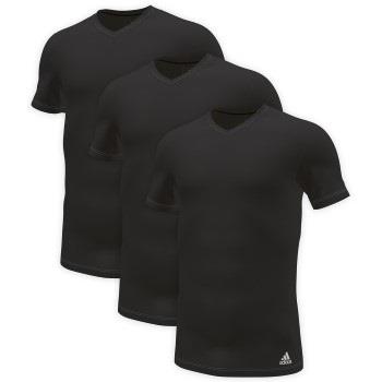 adidas 3P Active Flex Cotton V-Neck T-Shirt Schwarz Baumwolle Small He...