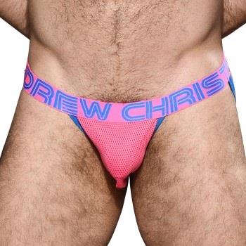 Andrew Christian Almost Naked Candy Pop Mesh Jock Rosa Polyester Mediu...