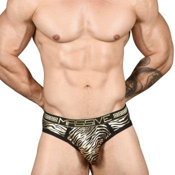 Andrew Christian Massive Locker Room Jock Schwarz/gold Polyester Small...