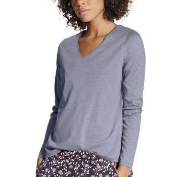 Calida Favourites Sense Long Sleeve Shirt Blau Baumwolle Small Damen