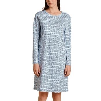 Calida Nights Long Arm Sleepshirt Blau Muster Baumwolle Small Damen