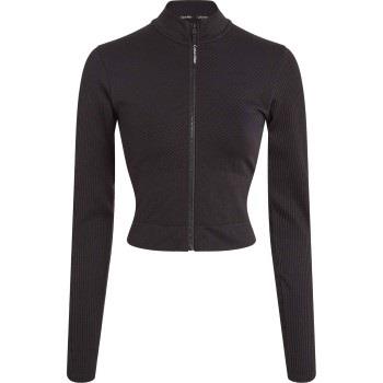 Calvin Klein Sport Seamless Zip Up Jacket Schwarz Polyamid Medium Dame...