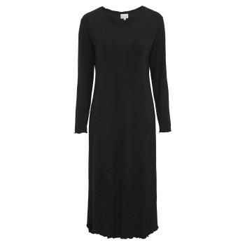 Damella Bamboo Plain Long Sleeve Nightdress Schwarz Bambus Small Damen