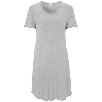 Damella Bamboo Plain Short Sleeve Nightdress Hellgrau Bambus Small Dam...