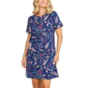 Damella Cotton Short Sleeve Nightdress Blau Muster Baumwolle Small Dam...