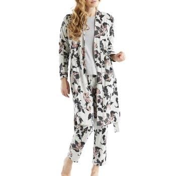 Damella Greymelange Flower Wrap Around Robe Grau Medium Damen