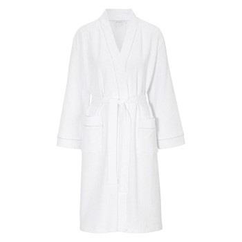 Damella Waffle Knit Robe Weiß Baumwolle Small Damen