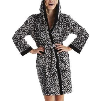 Damella Velour Leo Hoodie Robe Leopard Small Damen