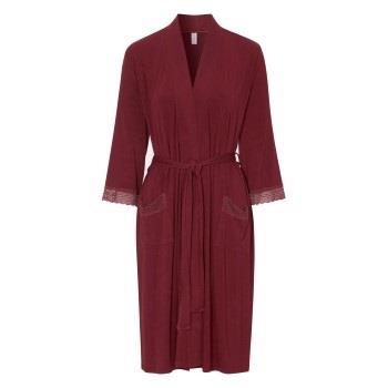 Damella Viscose Plain Lace Robe Weinrot Viskose Small Damen