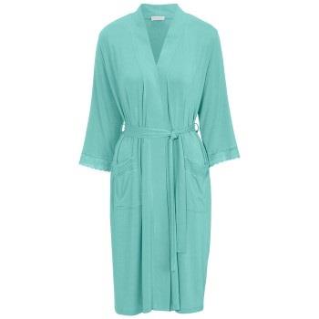 Damella Viscose Plain Lace Robe Aqua Viskose Small Damen