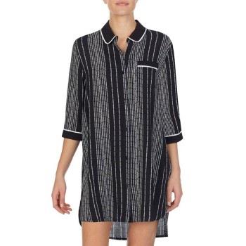 DKNY Color Theory Sleepshirt Schwarz gestreift Viskose Small Damen